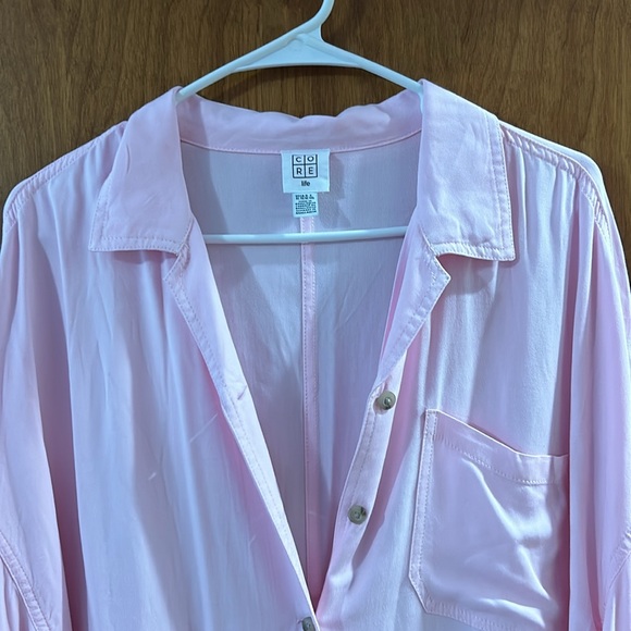 Ladies XL button down pink long sleeve top - Picture 3 of 5